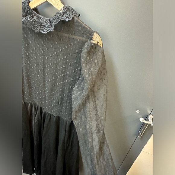 Vintage Sheer Fit & Flare Knee Length Little Black Dress - Picture 8 of 8